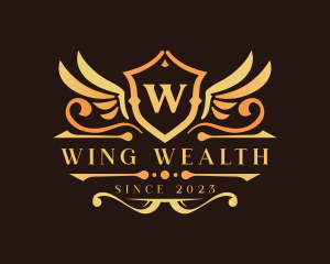 Luxury Wings Shield logo design