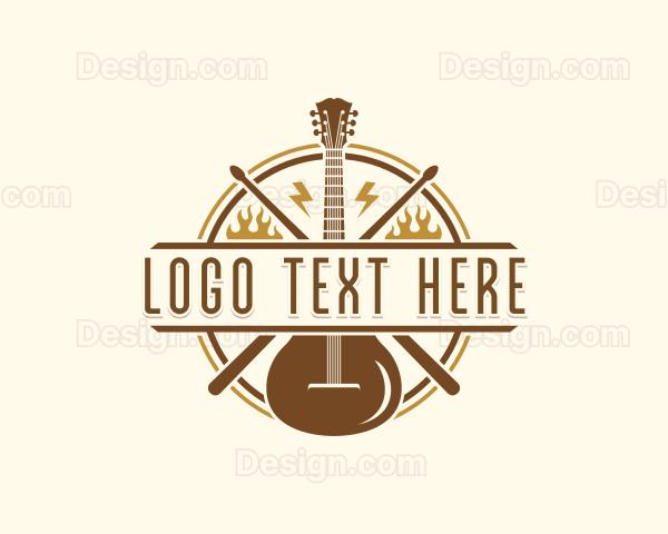 Hardcore Band Guitar Logo