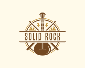 Hardcore Band Guitar logo design