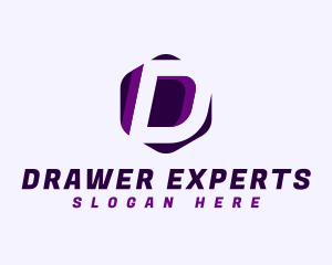 Business Hexagon Letter D logo design