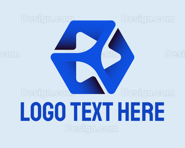 Play Button Vlog Cube Logo