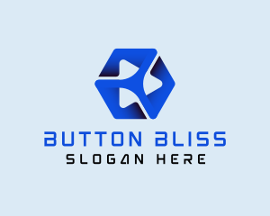 Play Button Vlog Cube logo design