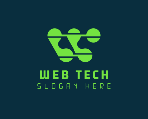 Digital Tech Letter W  logo design