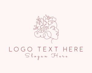 Floral Woman Face Aesthetic logo