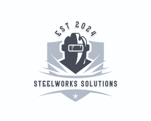 Steelworks Welding Shield logo design