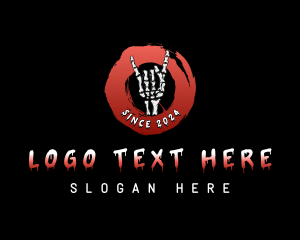 Skeleton Hand Rockstar logo