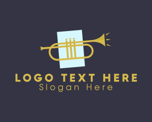 Trumpet - Jazz Trumpet Music logo design