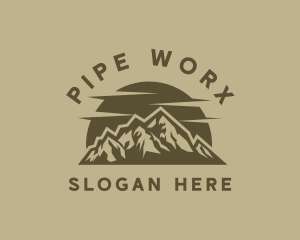 Rustic Mountain Peak logo design