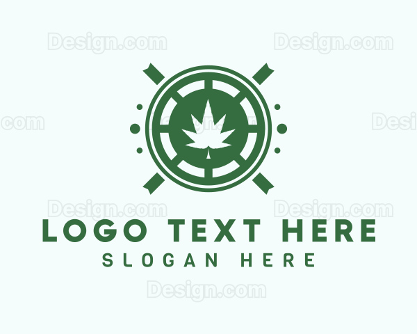 Marijuana Plant Emblem Logo