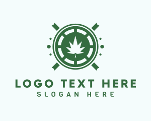 Marijuana Plant Emblem Logo