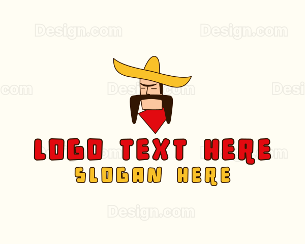 Mustache Sombrero Man Logo