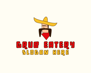 Mustache Sombrero Man logo design