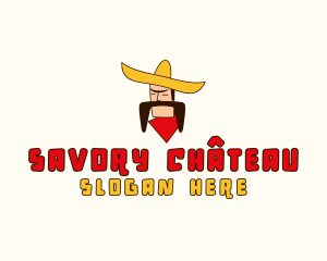 Mustache Sombrero Man logo design