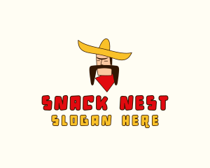 Mustache Sombrero Man logo design