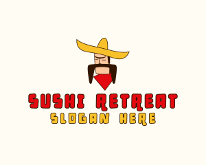 Mustache Sombrero Man logo design