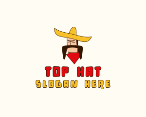 Mustache Sombrero Man logo design