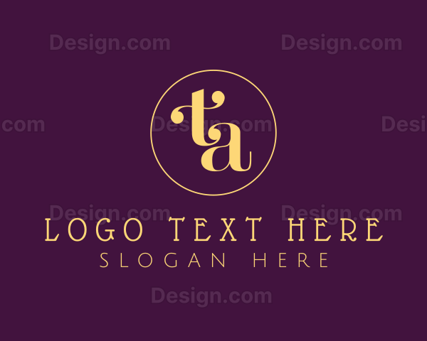 Elegant Monogram Letter TA Logo