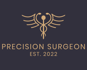 Luxury Caduceus Medicine logo design