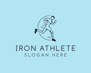 Athletic Marathon Runner logo design