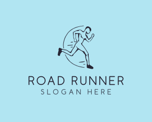 Athletic Marathon Runner logo design