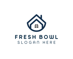 Blue Bowl House logo design