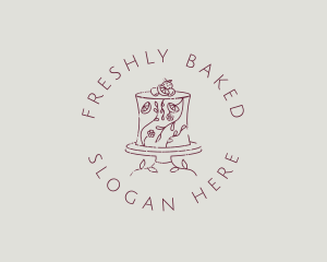 Floral Cake Baking logo design