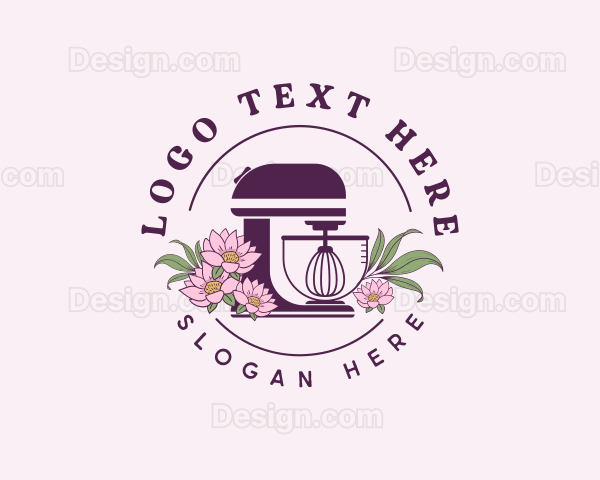 Floral Baking Mixer Logo