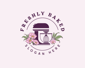 Floral Baking Mixer logo design