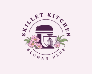 Floral Baking Mixer logo design