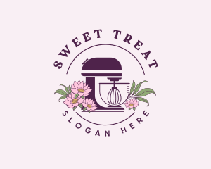 Floral Baking Mixer logo design