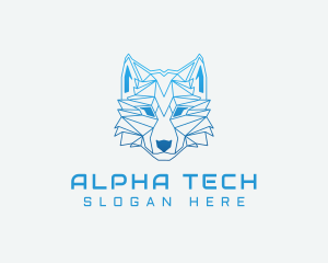 Gradient Geometric Wolf logo design