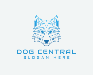 Gradient Geometric Wolf logo design