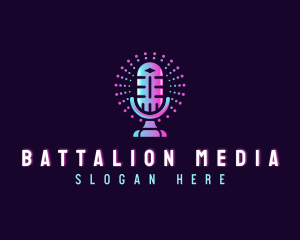 Podcast Music Broadcast logo design