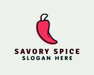 Glitch Chili Pepper logo design