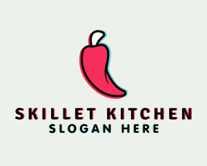 Glitch Chili Pepper logo design