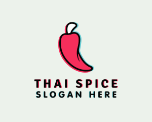 Glitch Chili Pepper logo design