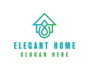 Gradient Droplet Home logo design