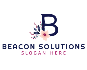 Floral Letter B logo design