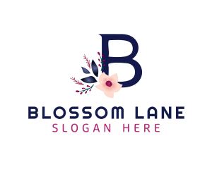 Floral Letter B logo design