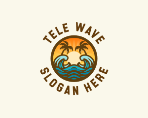 Resort Surfing Wave logo design