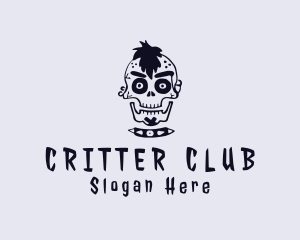 Punk Skull Gangster logo design