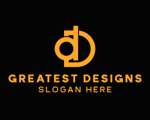 Yellow Letter D logo design