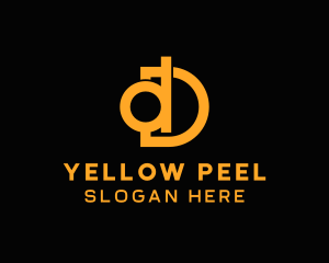 Yellow Letter D logo design