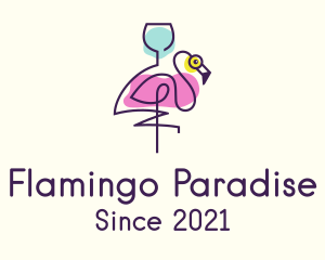 Colorful Flamingo Bar  logo design