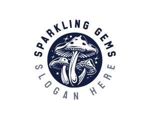 Mushroom Fungi Sparkling logo design