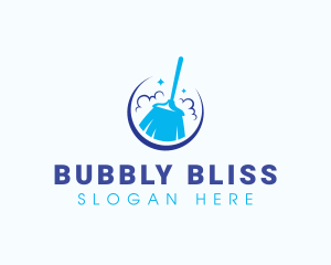 Broom Cleaning Sweeper logo design