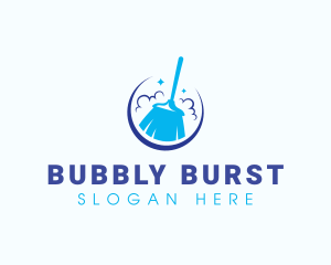 Broom Cleaning Sweeper logo design