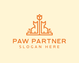 Orange Flower Cat logo design