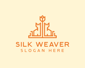 Orange Flower Cat logo design