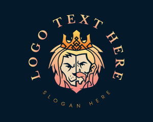 Lion King Crown Gradient Logo